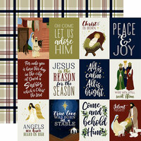Echo Park - Oh Holy Night Collection - Christmas - 12 x 12 Double Sided Paper - 3 x 4 Journaling Cards