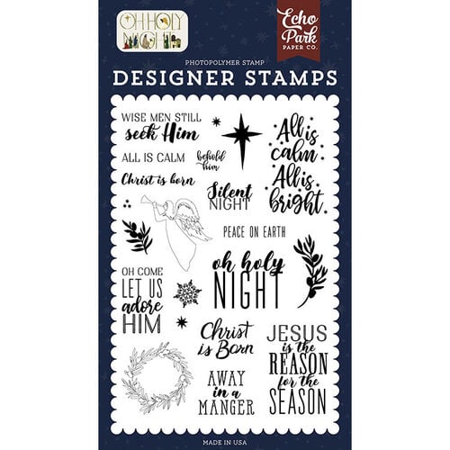 Echo Park - Oh Holy Night Collection - Christmas - Clear Photopolymer Stamps - Christ is Born