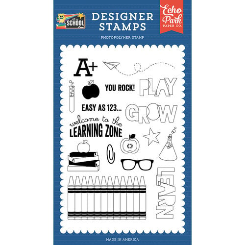 Echo Park - Off To School Collection - Clear Photopolymer Stamps - Learning Zone