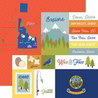 Echo Park - Our United States Collection - 12 x 12 Double Sided Paper - Idaho