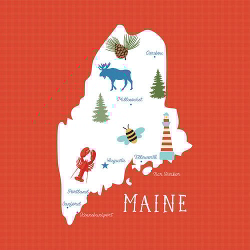 Echo Park - Our United States Collection - 12 x 12 Double Sided Paper - Maine