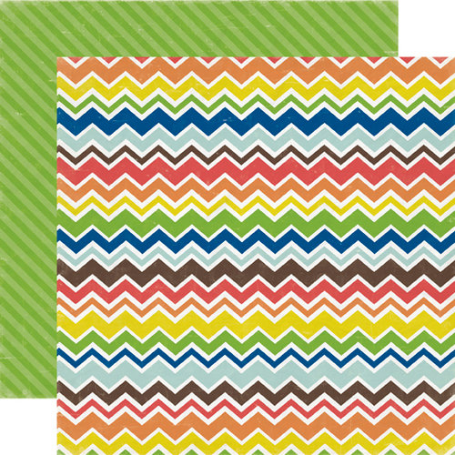 Echo Park - Paper and Glue Collection - 12 x 12 Double Sided Paper - Classy Chevron