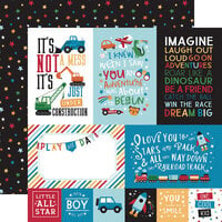 Echo Park - Play All Day Boy Collection - 12 x 12 Double Sided Paper - 4 x 6 Journaling Cards