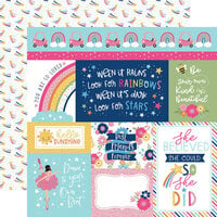 Echo Park - Play All Day Girl Collection - 12 x 12 Double Sided Paper - Multi Journaling Cards