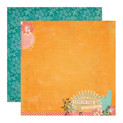 Echo Park - Paradise Beach Collection - 12 x 12 Double Sided Paper - Sunshine
