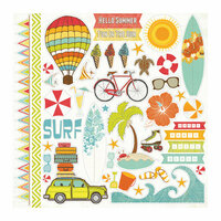 Echo Park - Paradise Beach Collection - 12 x 12 Cardstock Stickers - Elements