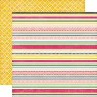 Echo Park - Petticoats and Pinstripes Collection - Girl - 12 x 12 Double Sided Paper - Sassy Stripes