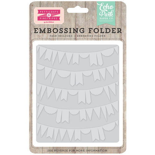 Echo Park - Petticoats and Pinstripes Collection - Girl - Embossing Folder - Curved Pennant