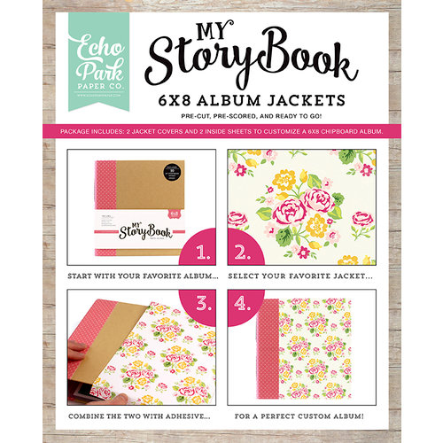 Echo Park - Petticoats and Pinstripes Collection - Girl - My StoryBook - 6 x 8 Album Jacket - Floral