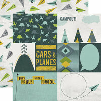 Echo Park - Photo Freedom - Boys Rule Collection - 12 x 12 Double Sided Paper - Cars and Planes