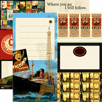 Echo Park - Graphic 45 - Transatlantique Collection - 12 x 12 Double Sided Paper - All Aboard