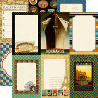 Echo Park - Graphic 45 - Transatlantique Collection - 12 x 12 Double Sided Paper - Suitcase