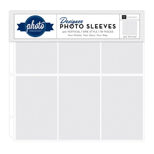 Echo Park - Photo Freedom - 12 x 12 Designer Photo Sleeves - 4 x 6 Vertical Page Protectors - 10 Pack