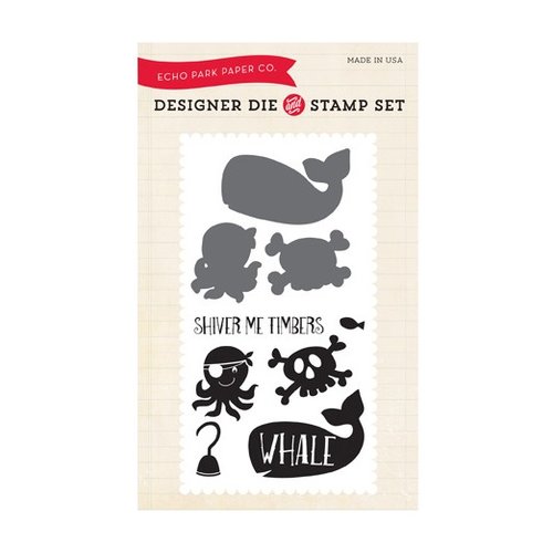 Echo Park - Pirates Life Collection - Designer Die and Clear Acrylic Stamp Set - Shiver Me Timbers