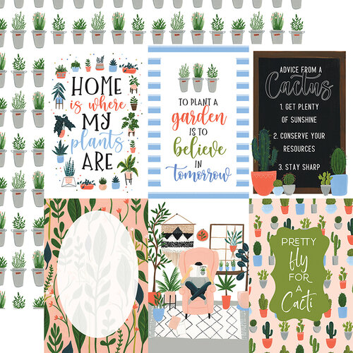 Echo Park - Plant Lady Collection - 12 x 12 Double Sided Paper - 4 x 6 Journaling Cards