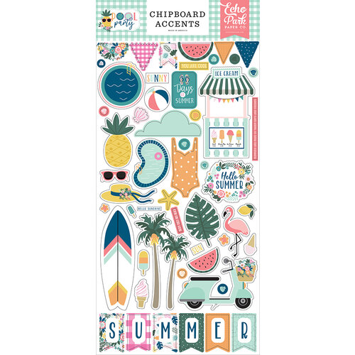Echo Park - Pool Party Collection - Chipboard Embellishments - Accents