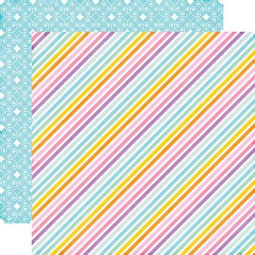 Echo Park - Perfect Princess Collection - 12 x 12 Double Sided Paper - Stardust Stripe