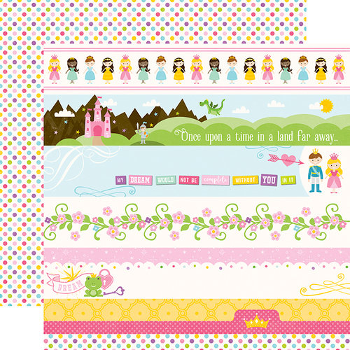 Echo Park - Perfect Princess Collection - 12 x 12 Double Sided Paper - Border Strips