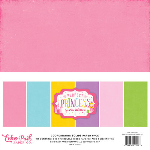 Echo Park - Perfect Princess Collection - 12 x 12 Paper Pack - Solids
