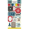 Echo Park - Petticoats and Pinstripes Collection - Boy - Chipboard Stickers