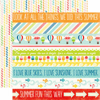 Echo Park - A Perfect Summer Collection - 12 x 12 Double Sided Paper - Border Strips