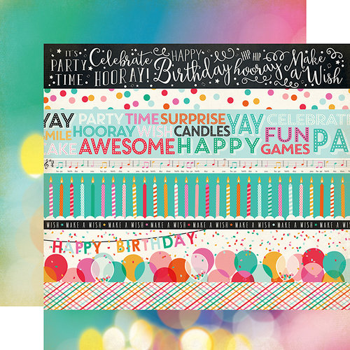Echo Park - Party Time Collection - 12 x 12 Double Sided Paper - Border Strips