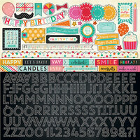 Echo Park - Party Time Collection - 12 x 12 Cardstock Stickers - Alphabet
