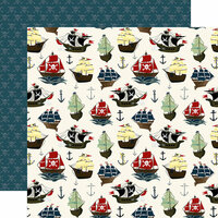 Echo Park - Pirate Tales Collection - 12 x 12 Double Sided Paper - Pirate Ships
