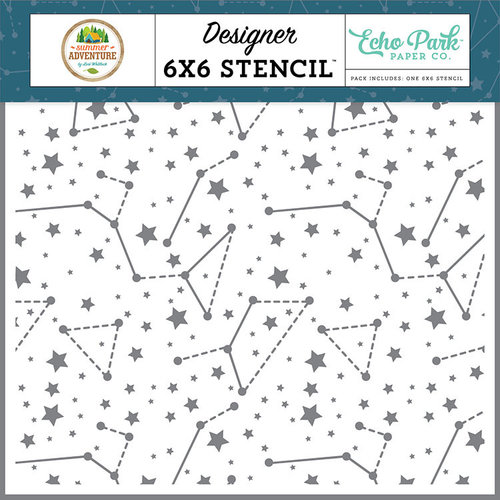 Echo Park - Summer Adventure Collection - 6 x 6 Stencil - Sky Constellations