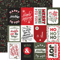 Echo Park - Christmas Salutations Collection - 12 x 12 Double Sided Paper - 3 x 4 Journaling Cards