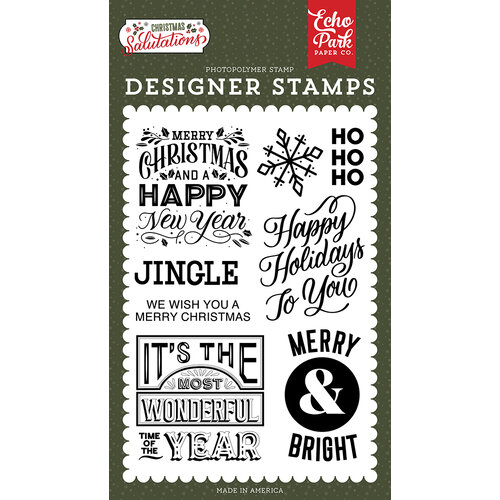 Echo Park - Christmas Salutations Collection - Clear Photopolymer Stamps - Happy Holidays To You