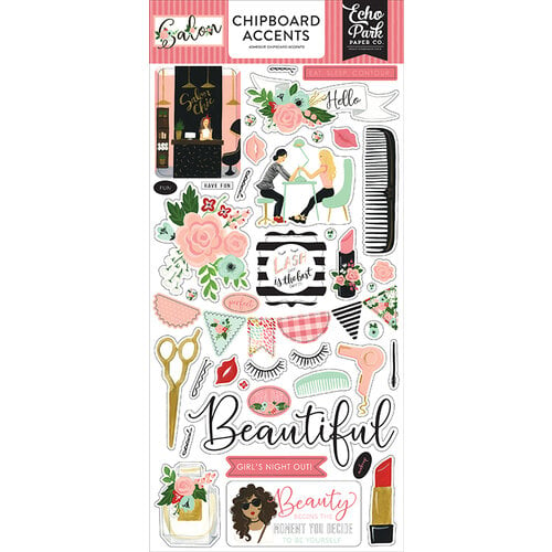 Echo Park - Salon Collection - Chipboard Stickers - Accents
