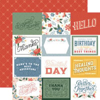 Echo Park - Salutations No. 2 Collection - 12 x 12 Double Sided Paper - 4 x 3 Journaling Cards