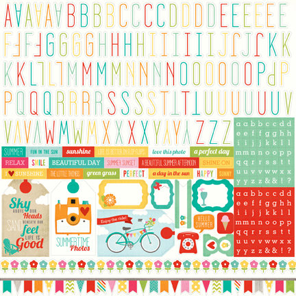 Echo Park - Summer Bliss Collection - 12 x 12 Cardstock Stickers - Alphabet
