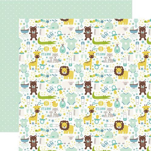 Echo Park - Sweet Baby Boy Collection - 12 x 12 Double Sided Paper - It's a Boy