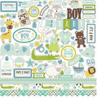 Hush Little Baby Stickers 12X12-Baby Boy Elements - 709388331972