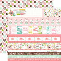 Echo Park - Sweet Baby Girl Collection - 12 x 12 Double Sided Paper - Border Strips