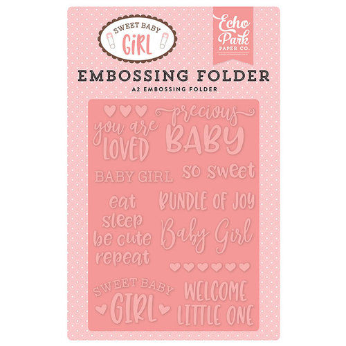 Echo Park - Sweet Baby Girl Collection - Embossing Folder - Precious Baby