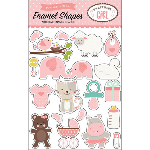 Echo Park - Sweet Baby Girl Collection - Enamel Shapes