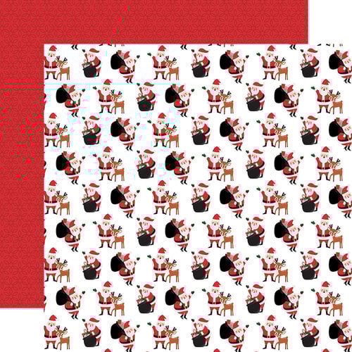Echo Park - Christmas Express Collection - 12 x 12 Double Sided Paper - Santa And Rudolph