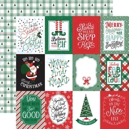 Echo Park - Christmas Express Collection - 12 x 12 Double Sided Paper - 3 x 4 Journaling Cards