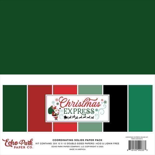 Echo Park - Christmas Express Collection - 12 x 12 Paper Pack - Solids