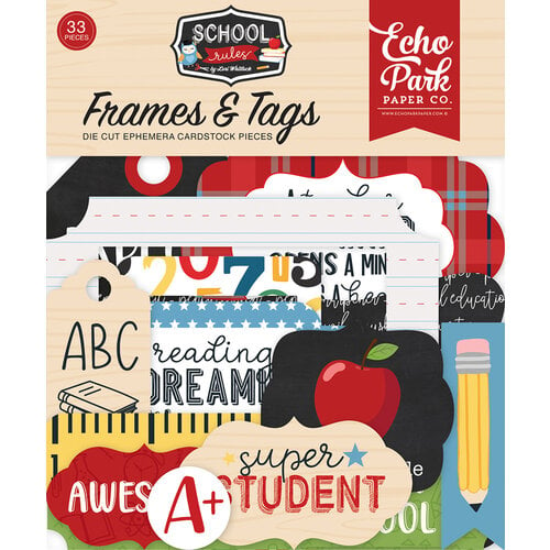 Echo Park - School Rules Collection - Ephemera - Frames and Tags