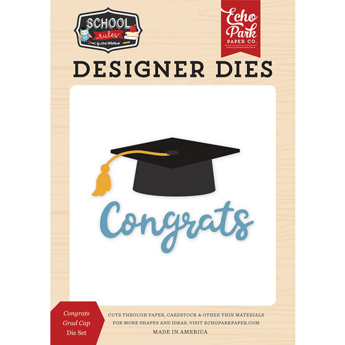 Echo Park - School Rules Collection - Designer Dies - Congrats Grad Cap