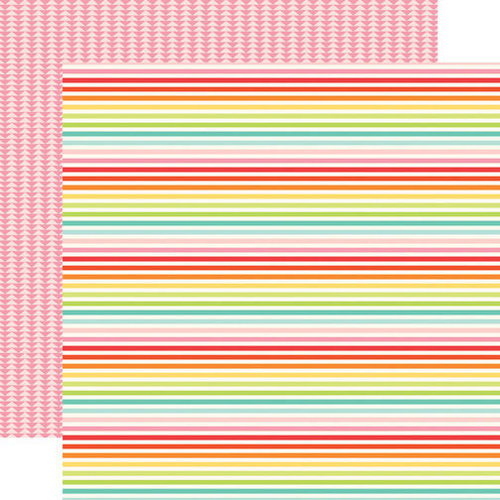 Echo Park - Sunny Days Ahead Collection - 12 x 12 Double Sided Paper - Rainbow Stripe