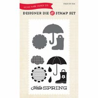 Echo Park - Sunny Days Ahead Collection - Designer Die and Clear Acrylic Stamp Set - Hello Spring