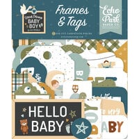 Echo Park - Special Delivery Baby Boy Collection - Ephemera - Frames And Tags