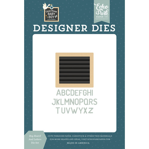 Echo Park - Special Delivery Baby Boy Collection - Designer Dies - Boy Board And Letters