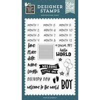 Echo Park - Special Delivery Baby Boy Collection - Clear Photopolymer Stamps - Baby Boy Stats