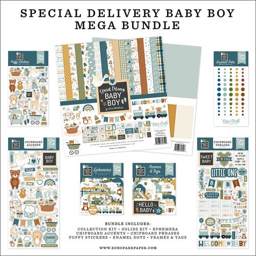 Echo Park - Special Delivery Baby Boy Collection - 12 x 12 Mega Bundle
